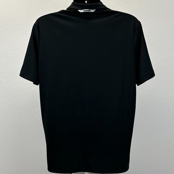 Las Vegas Raiders Polo Shirt Black Striped NFL On Field SS Nike Dri Fit L Large - Picture 3 of 10